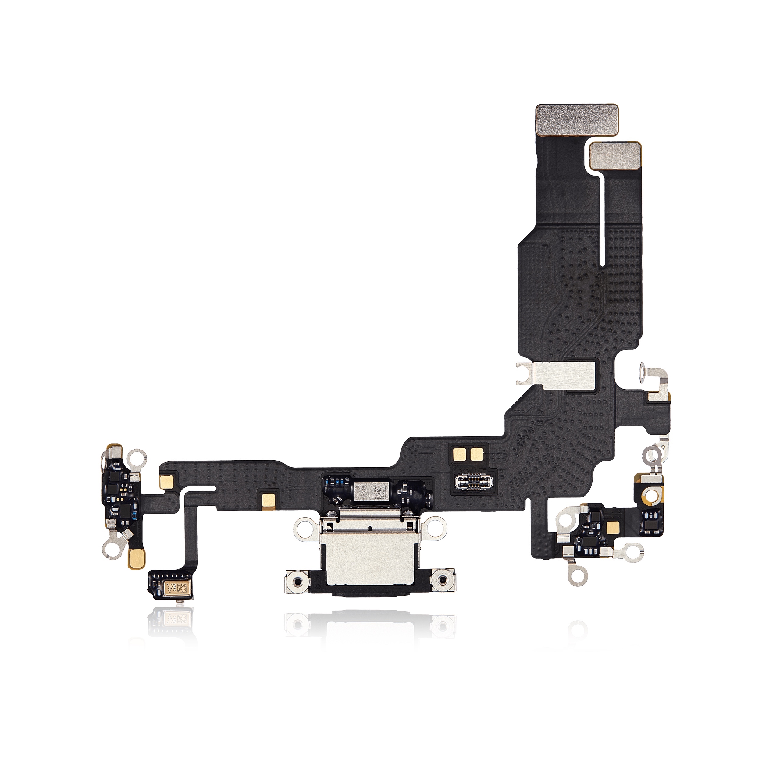 Шлейф с разъемом зарядки и микрофоном для iPhone 15 (Black) Оригинал (Разбор)