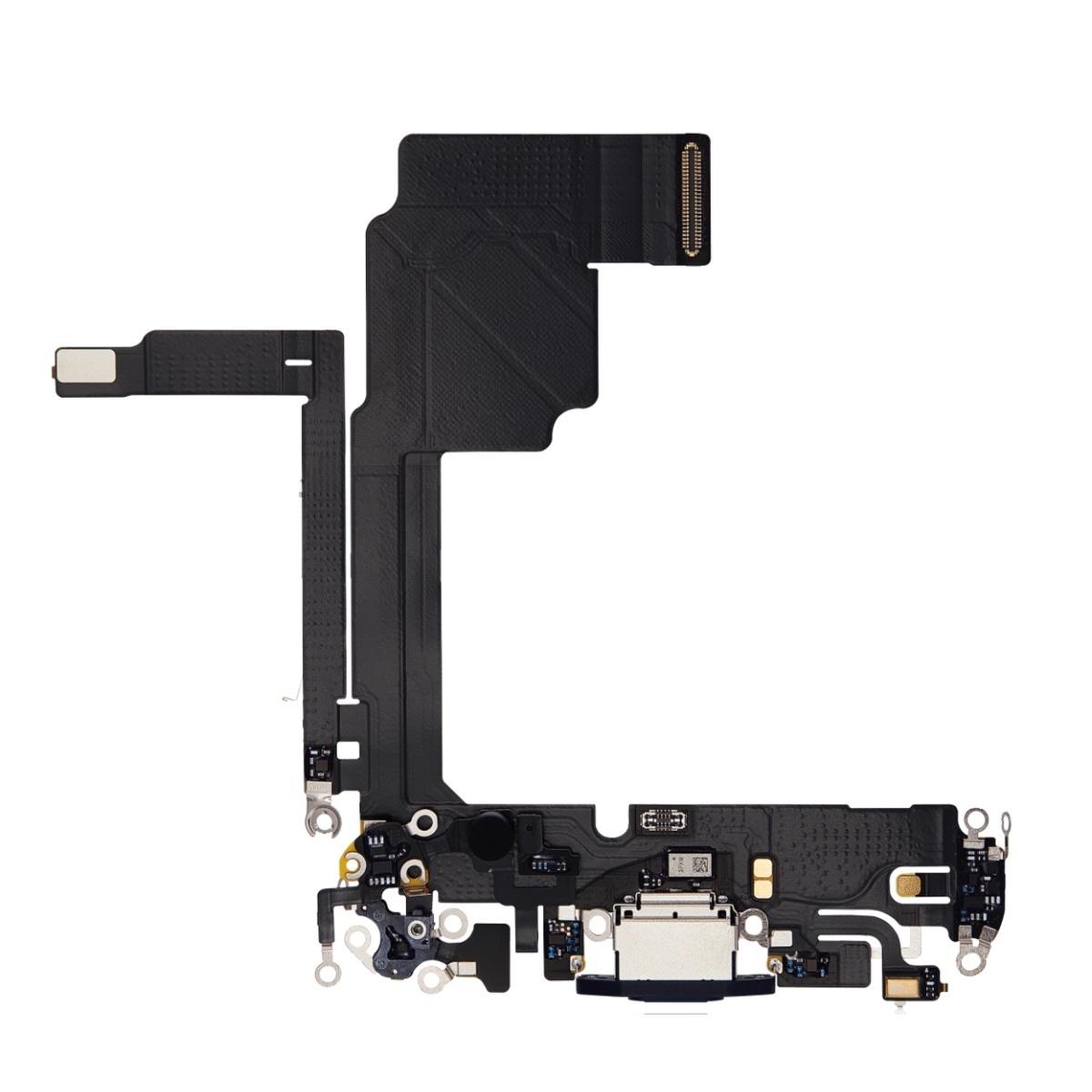 Шлейф с разъемом зарядки и микрофоном для iPhone 15 Pro (Black Titanium) Оригинал (Разбор)