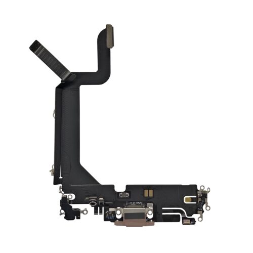 Шлейф с разъемом зарядки и микрофоном для iPhone 14 Pro Max (Gold) Оригинал (Разбор)