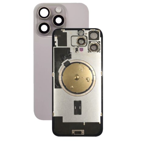 Задняя крышка для iPhone 16 Pro Max (Натуральный титан) без шлейфа Б/З Оригинал (с разбора)(скол)
