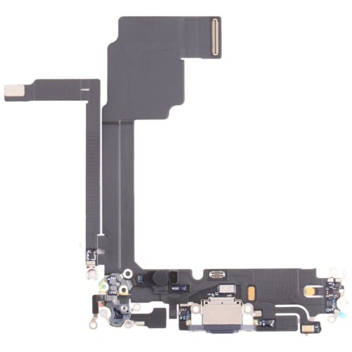 Шлейф с разъемом зарядки и микрофоном для iPhone 15 Pro Max (Black Titanium) Оригинал (Разбор)