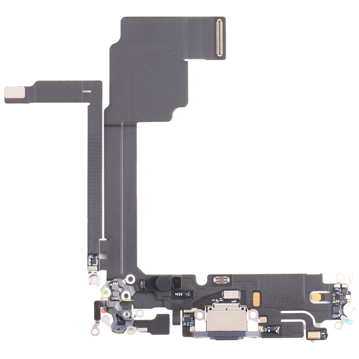 Шлейф с разъемом зарядки и микрофоном для iPhone 15 Pro Max (Black Titanium) Оригинал (Разбор)