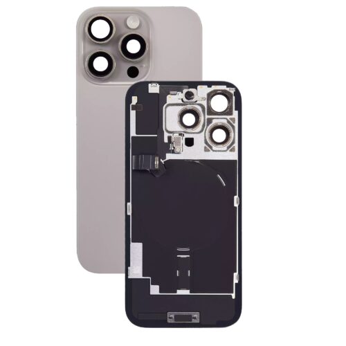 Задняя крышка для iPhone 16 Pro (Натуральный титан) со шлейфом Б/З Оригинал (с разбора)