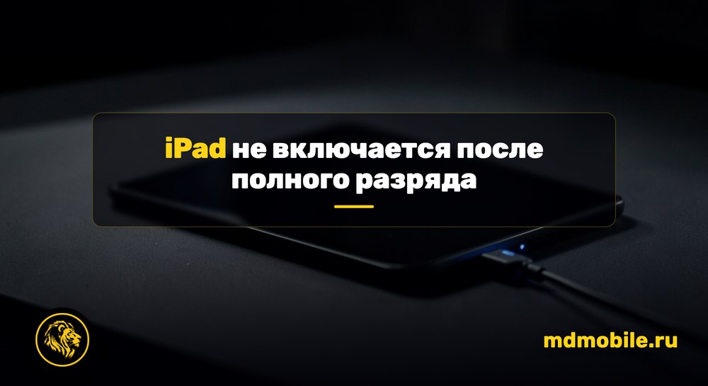 iPad не включается после полного разряда - ремонт в сервисном центре Md Service