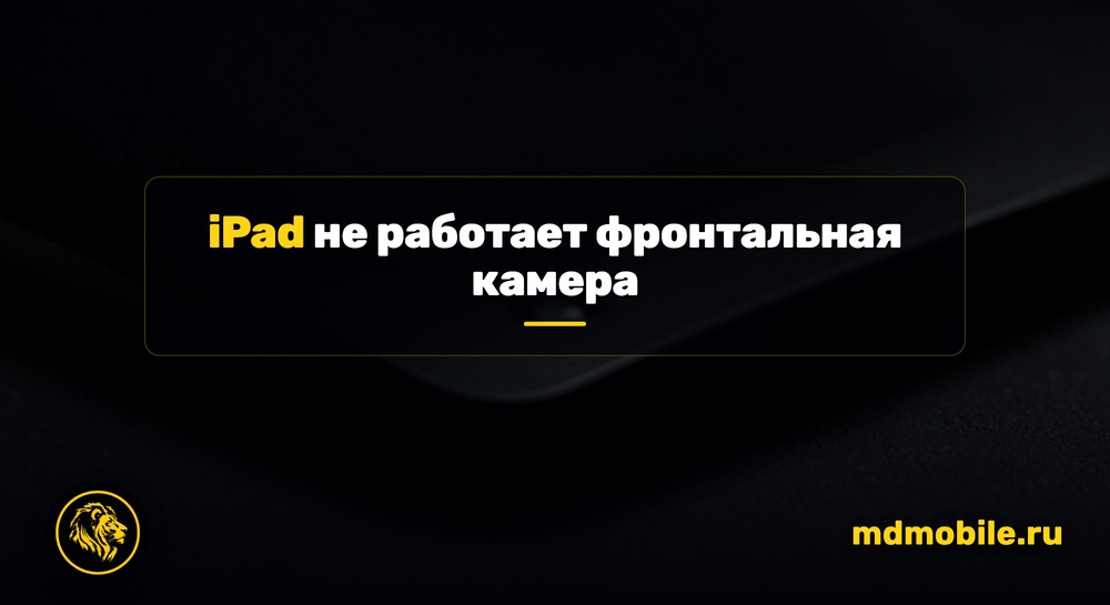iPad не работает фронтальная камера - ремонт в сервисном центре Md Service