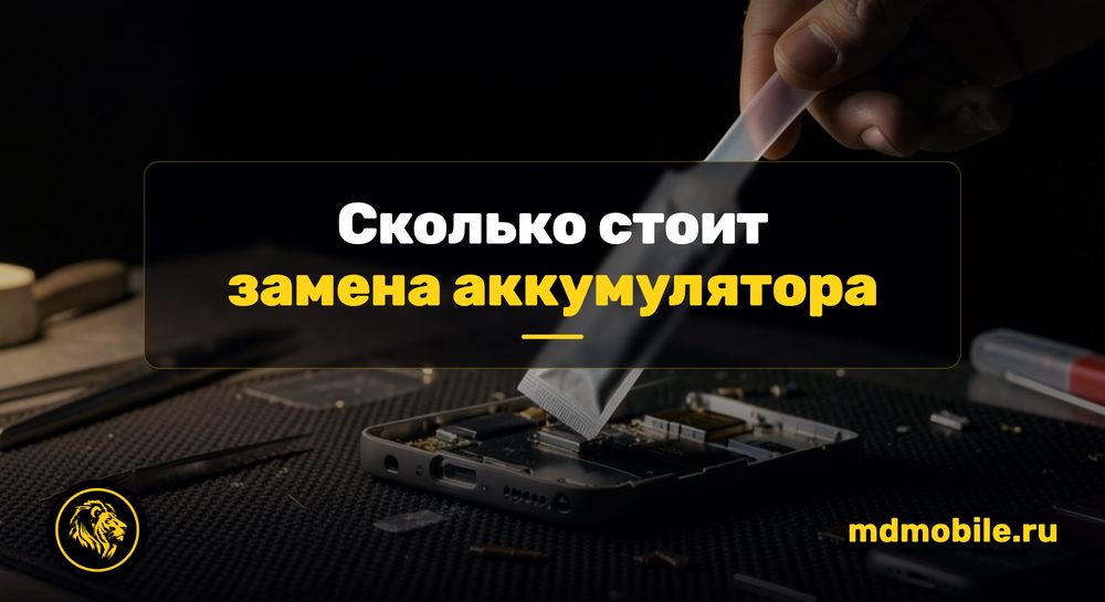 Снятый аккумулятор телефона рядом с раскрытым корпусом